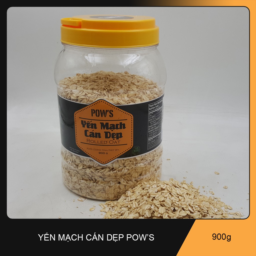 Hũ 900Gr Yến mạch Úc tươi cán dẹp Organic. Nguyên liệu nhập 100% từ Úc.