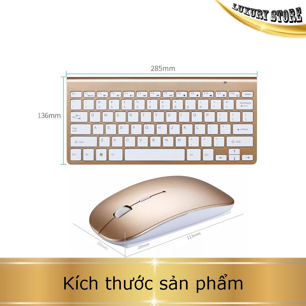 Bộ Bàn phím không dây kết nối bluetooth kèm chuột dành cho Laptop Macbook và Ipad VD001