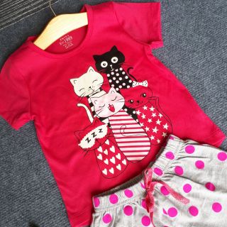 Combo 2 Bộ thun cotton bé gái hiệu Place mềm mịn mát