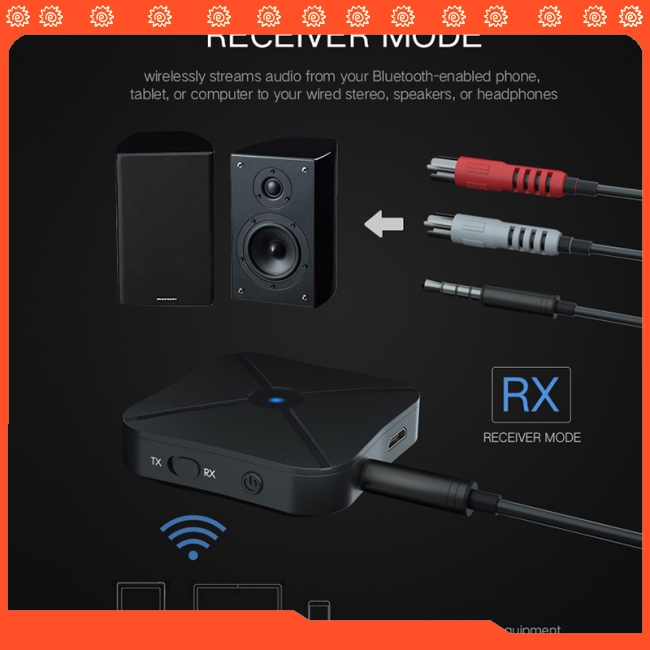 Thiết bị thu phát tín hiệu âm thanh TV 2 trong 1 không dây kết nối Bluetooth 4.2 kèm phụ kiện