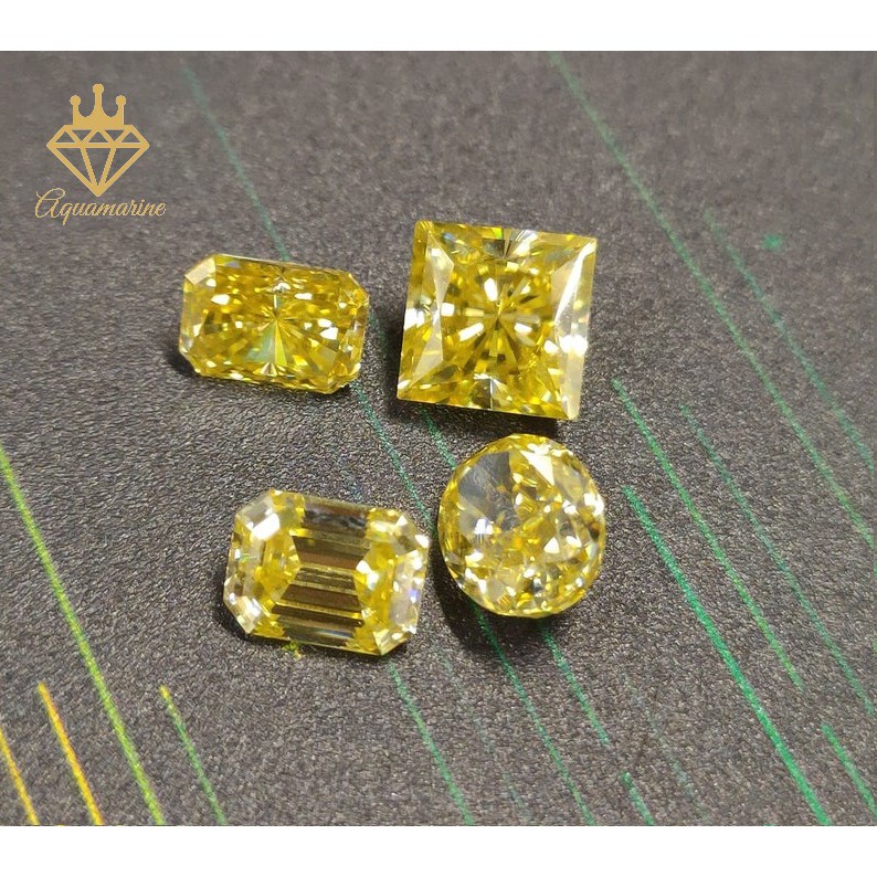 Kim cương nhân tạo Moissanite Oval vàng vivid