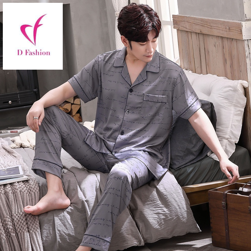 NG8752 Bộ pyjama nam ngắn tay lụa satin mềm mại cao cấp hàng nhập - Thời Trang Dương
