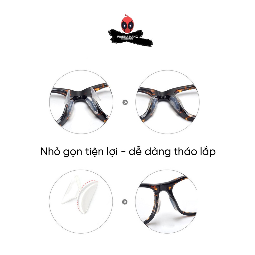 Bộ 2 đệm mũi bằng Silicon cho Mắt kính chống trượt tiện dụng - Wanna Hang PK04