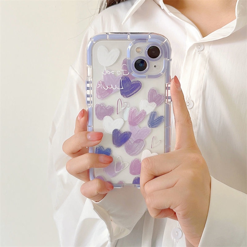 Ốp Điện Thoại Họa Tiết Trái Tim Dễ Thương Dành Cho IPhone 12 13 11 Pro Max X Xs Max Xr 5545