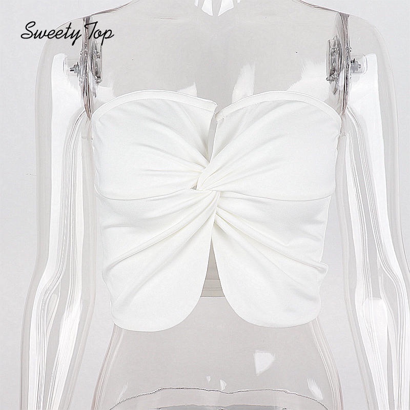 Lanlanlolo Áo Không Tay Dáng Ôm Thắt Nơ Thời Trang Dành Cho Nữ