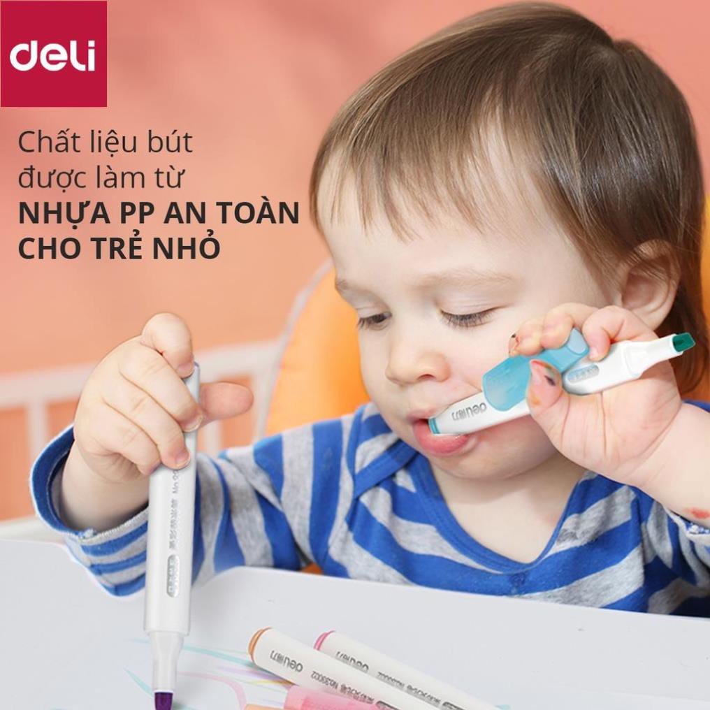 Bút highlight dạ quang dấu dòng Deli hộp 6 chiếc - 33002 [Deli]