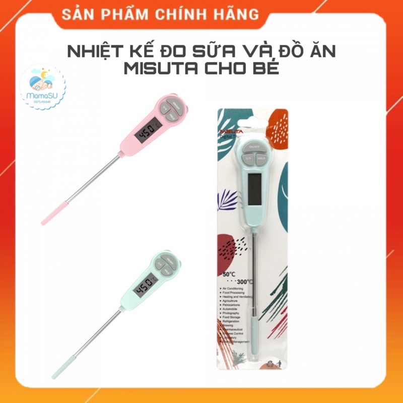 Nhiệt kế Misuta đo độ nước pha sữa và đồ ăn cho bé - Nhiệt kế điện tử thông minh đa năng đo nước tắm trẻ em