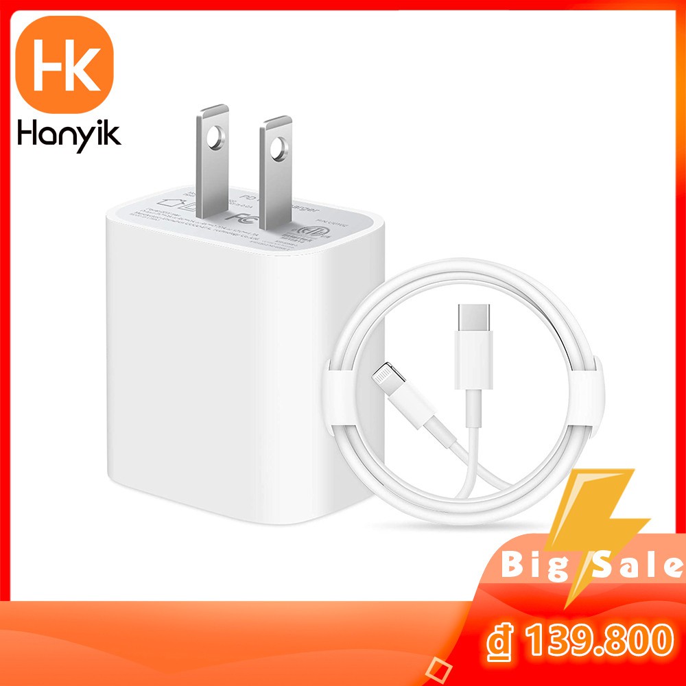 Bộ Sạc iPhone chính hãng dây cáp sạc nhanh 2 cổng zin 20w 18W PD Cáp type C To Lighnting dây sạc nhanh iphone cho IP