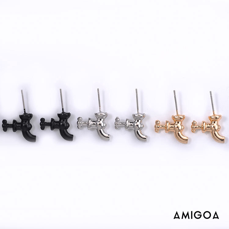 Khuyên Tai Nữ Trang Tạo Hình Vòi Nước 3d Độc Đáo