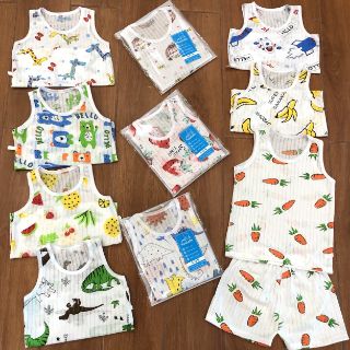 Combo 5 Bộ ba lỗ cotton giấy cho bé size đại (8-16kg)