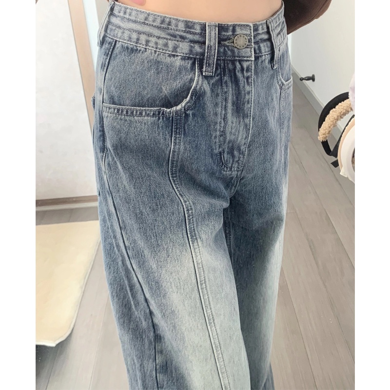 Quần jeans Nữ Dài Dáng Rộng Phong Cách vintage Cá Tính