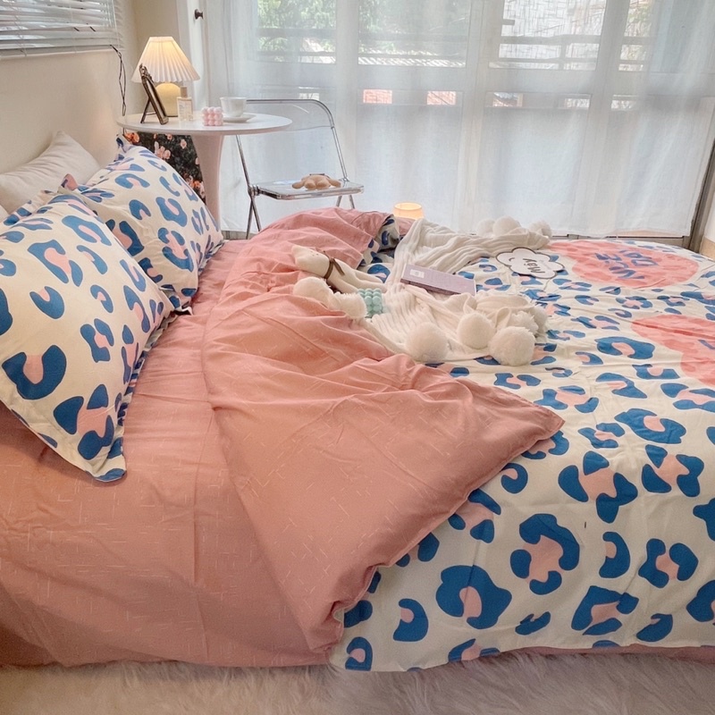 Bộ chăn ga gối Cotton Poly hoạ tiết Da Beo MÂY BEDDING