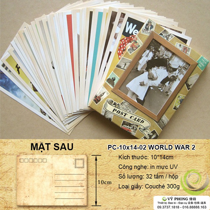 SET 32 POSTCARD BƯU THIẾP XƯA THỜI CHIẾN CLASSIC COLLECTION CHỤP ẢNH SẢN PHẨM INS PC10x14cm