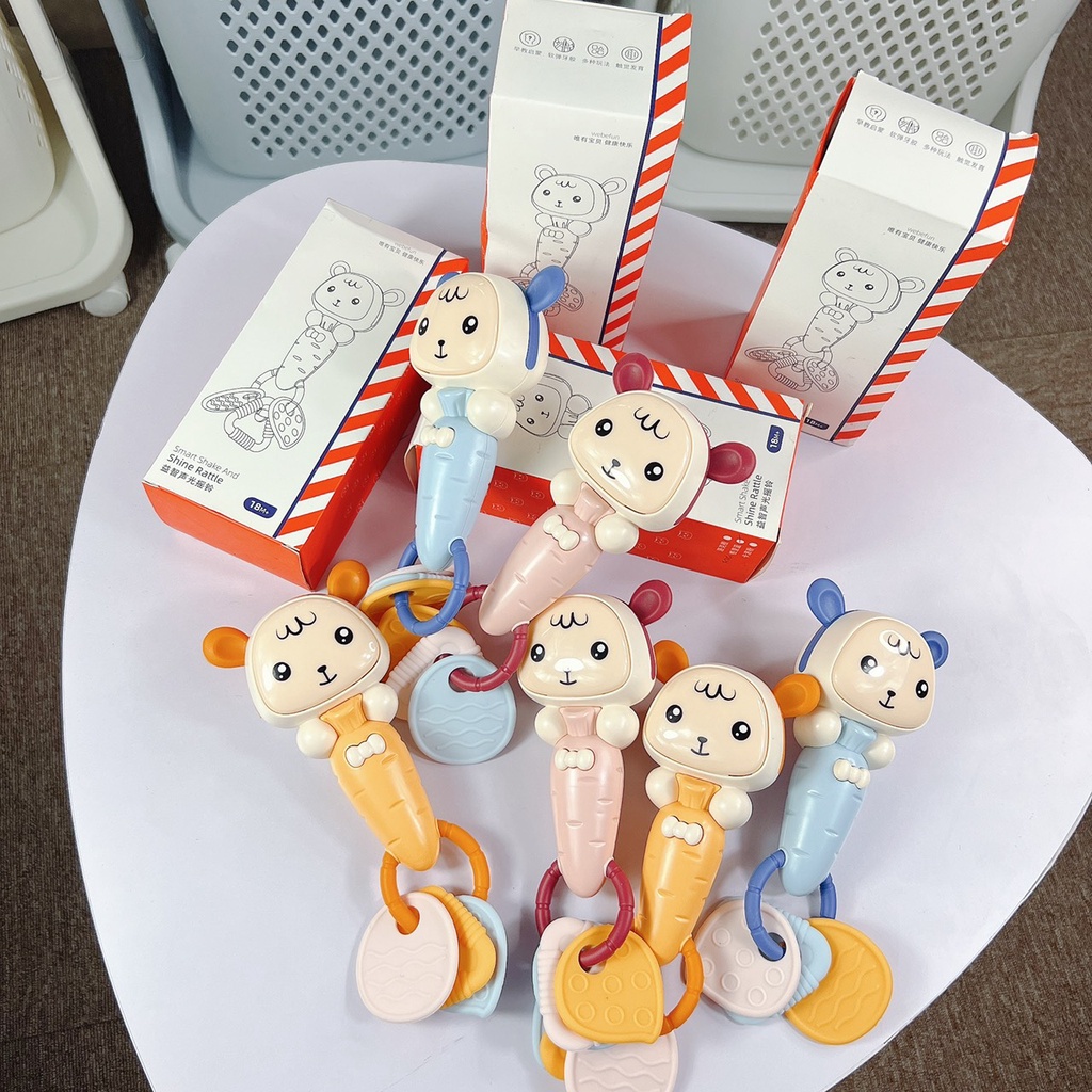 Xúc Xắc Kèm Gặm Nướu Có Nhạc Shine Rattle Chất Liệu Cao Cấp An Toàn Cho Bé | Minizon Kids