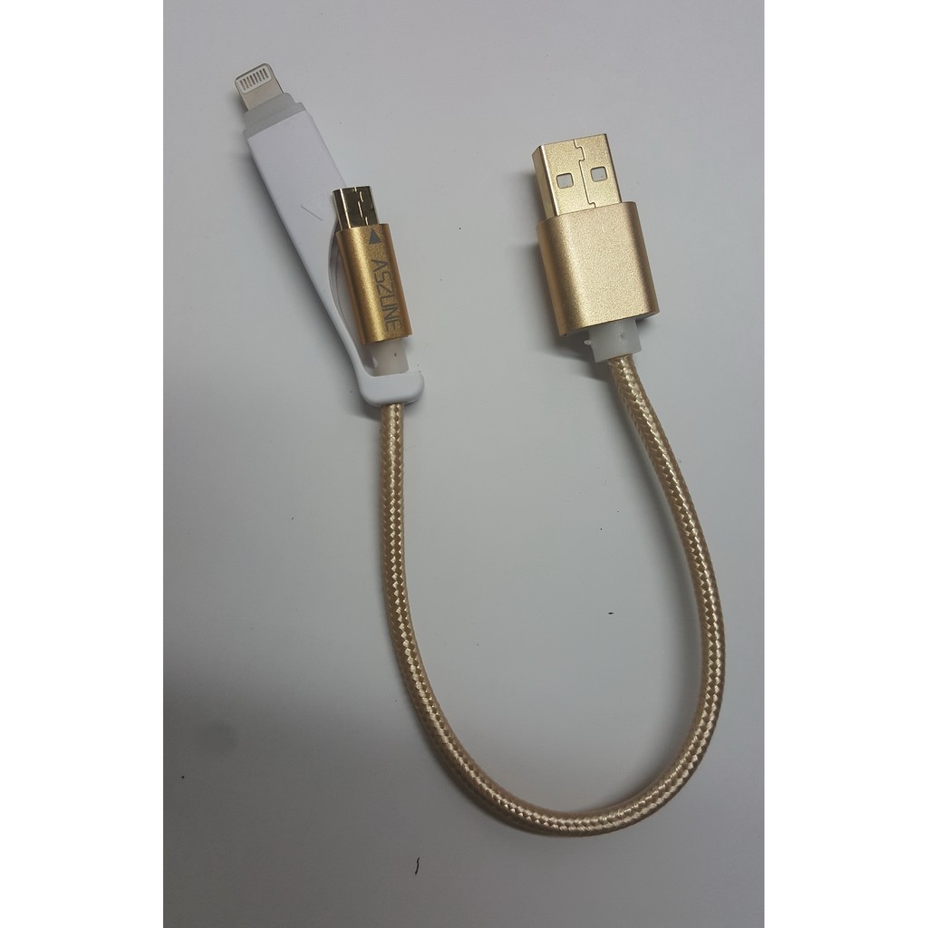 Dây sạc đa năng bọc dù Android + Iphone hiệu ASZUNE