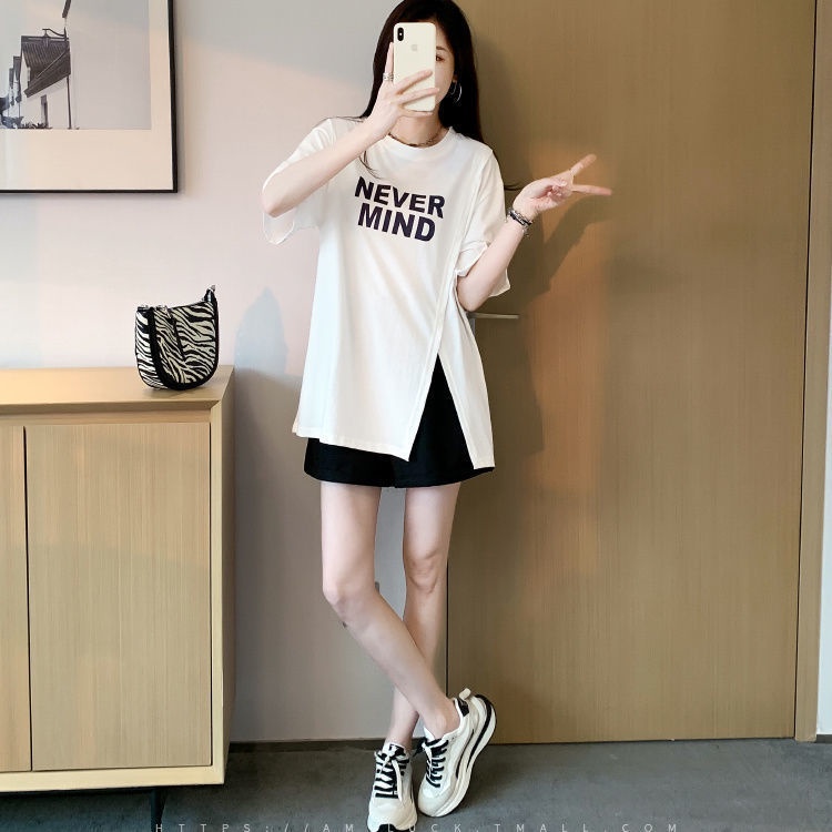 AMOI Áo Thun Tay Ngắn Dáng Rộng Thời Trang Cho Nữ 200Kg