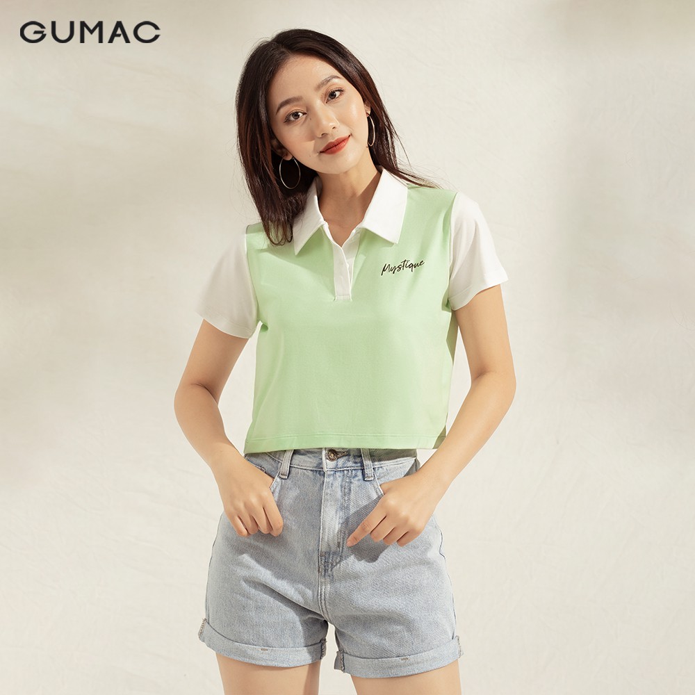 [Mã WABRGU72 giảm 10% tối đa 50k đơn 250k] Áo thun polo nữ croptop ATA1129 GUMAC