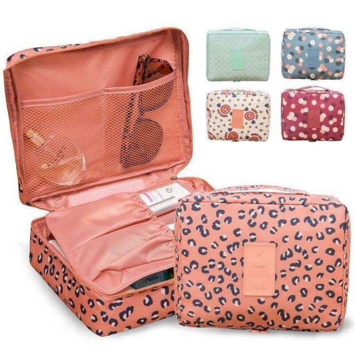 Túi đựng mỹ phẩm mini Multi Pouch Hàn Quốc 20cm - túi vải du lịch mini tiện dụng