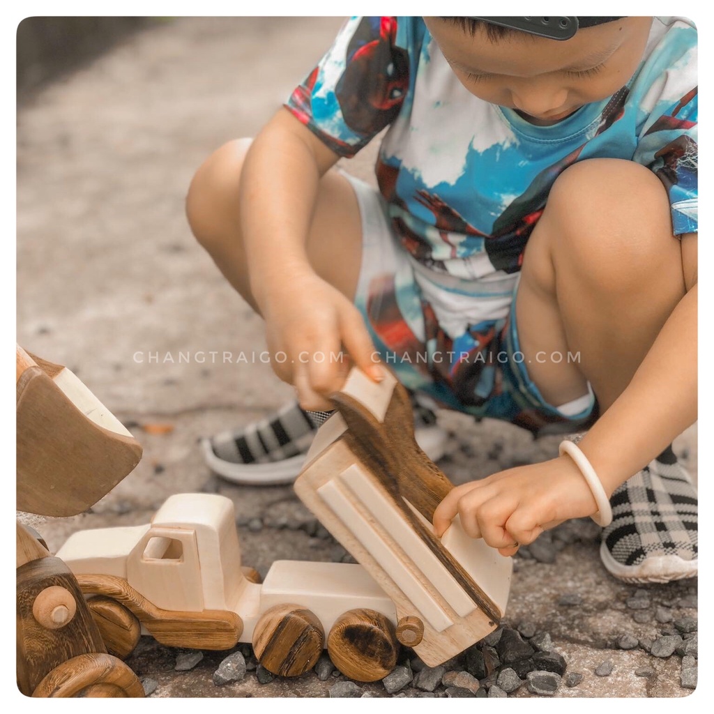 Xe Ben Tải Đồ Chơi Gỗ Trẻ Em Chàng Trai Gỗ