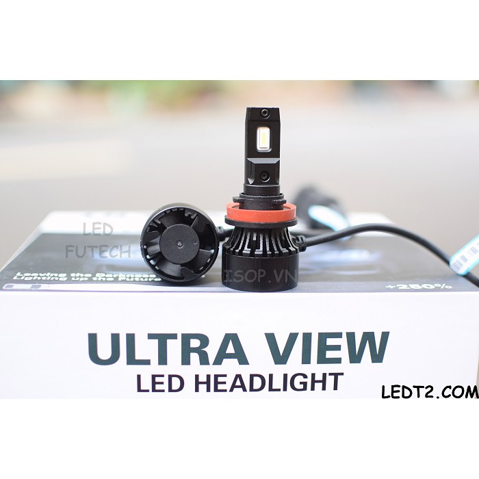 [LEDT2 ISOP] Đèn pha LED Ultra View XTRA +250% chính hãng [Số lượng: 1 cái] [Bảo hành 6 tháng]