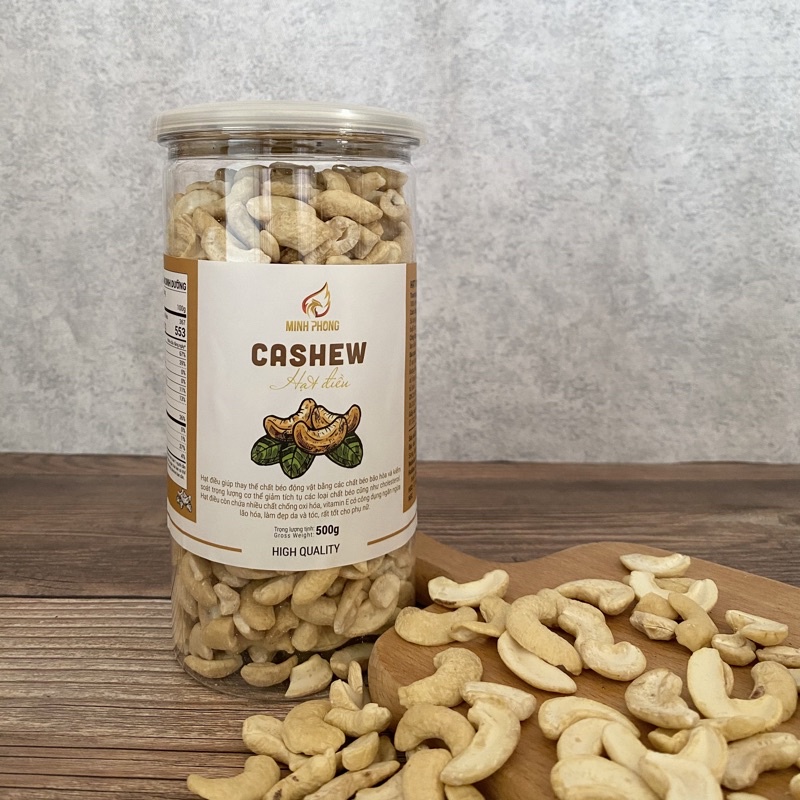 500g hạt điều bóc vỏ lụa sấy nguyên vị