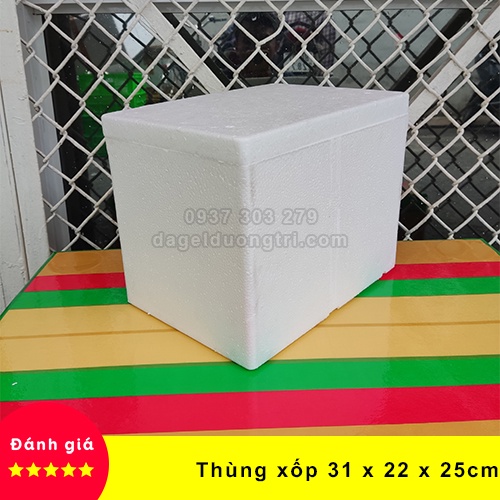 Thùng xốp giữ nhiệt 31x22x25 Cm đa năng đựng đá hải sản hoa quả đựng đồ trồng cây nuôi cá