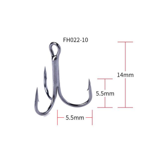 Bộ 20 lưỡi câu câu cá lure 3 tiêu 4-6-8-10 lưỡi