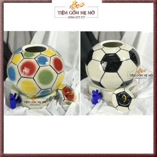 Bình đựng nước 6L gốm sứ Bát Tràng hình trái bóng