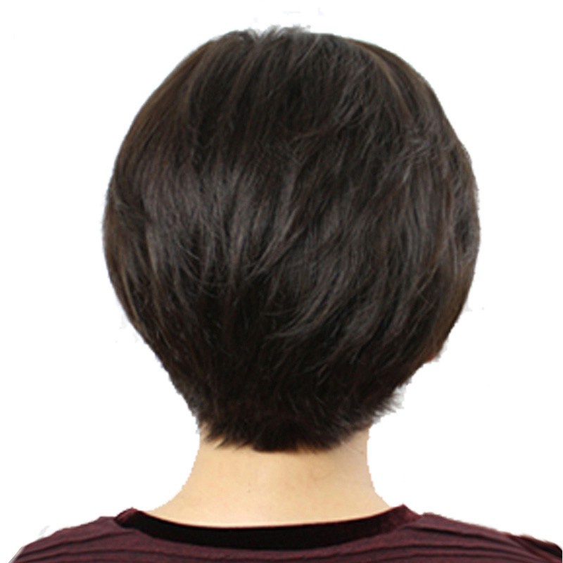 Bộ tóc giả ngắn xoăn tự nhiên thời trang cho nữ trung niên