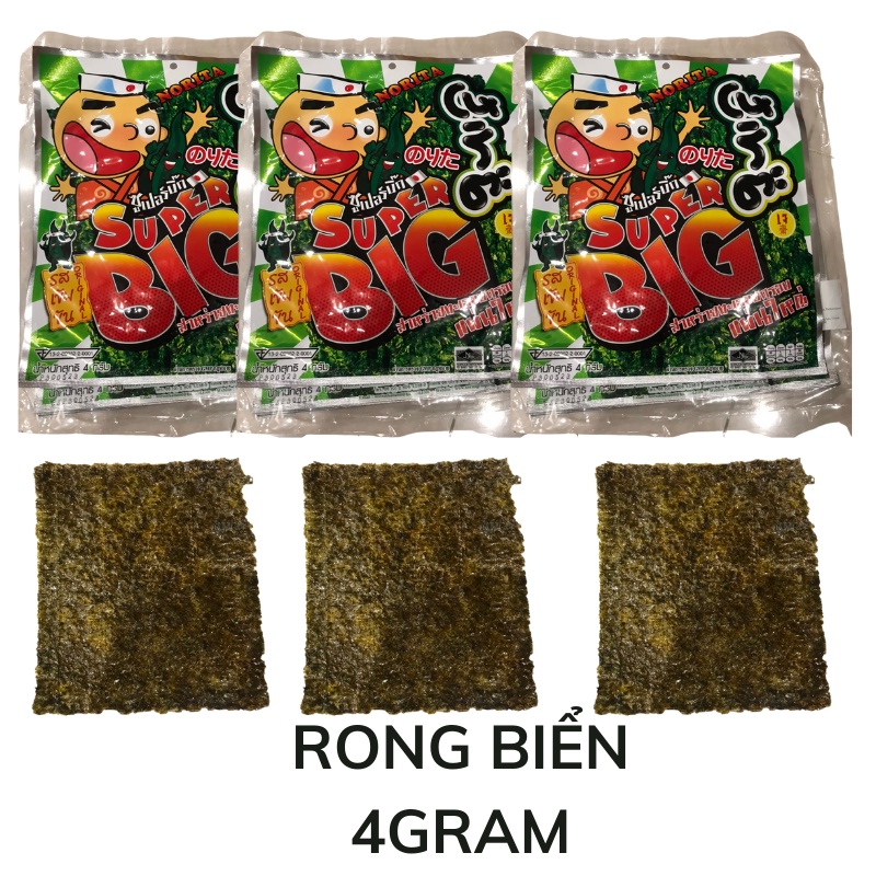 [CHÍNH HÃNG] Rong biển miếng 4 gram NoRiTa Thái lan Xanh và Đỏ