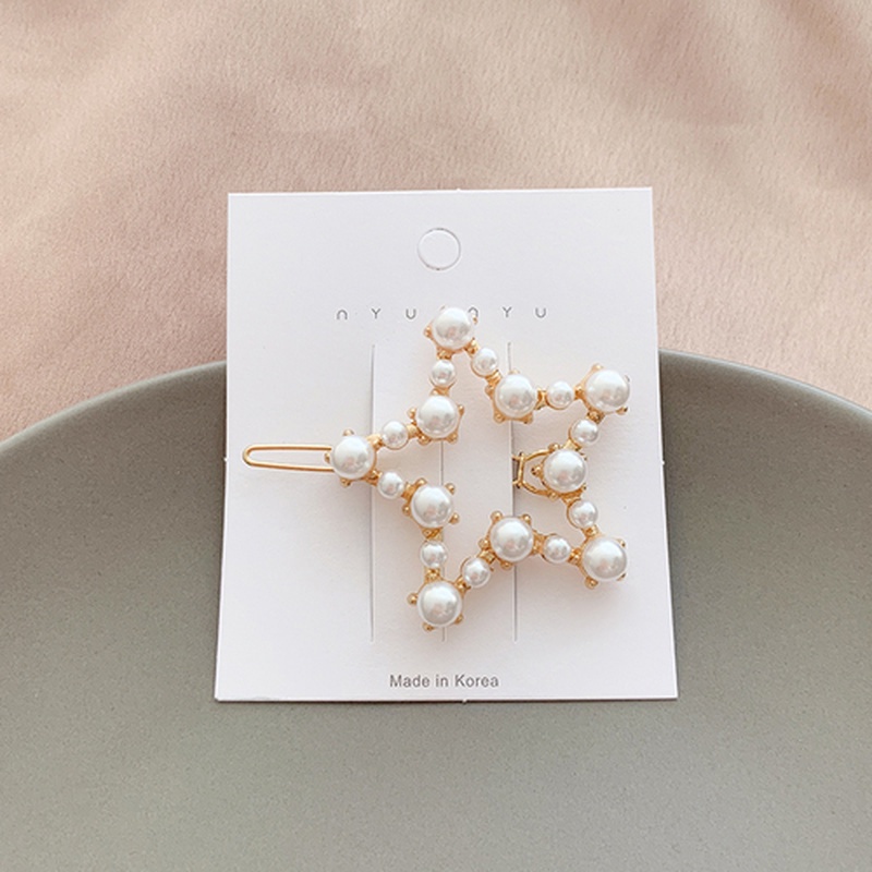 Kẹp Tóc Đính Đá Và Ngọc Trai Phong Cách Thời Trang Hàn Quốc Cho Nữ