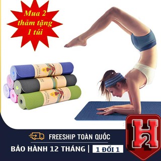 ❤️[Xả Kho] ❤️THẢM TẬP YOGA  TPE CAO CẤP 2 LỚP 6MM- XỊN SÒ ❤️[Khách chọn màu]❤️