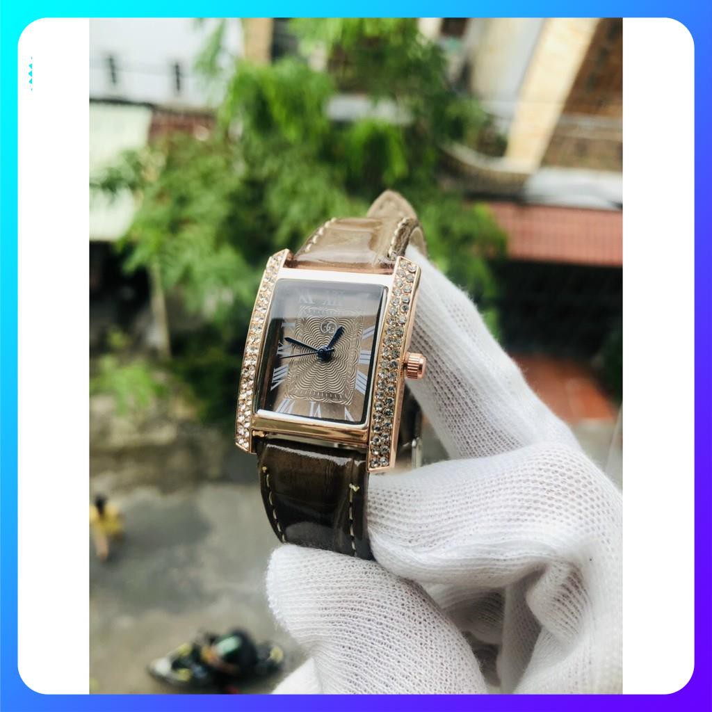 Đồng hồ nữ dây da GUQI quyến rũ đồng hồ nữ mặt vuông đính đá dây da chính hãng chống nước Luxury Fashion | BigBuy360 - bigbuy360.vn