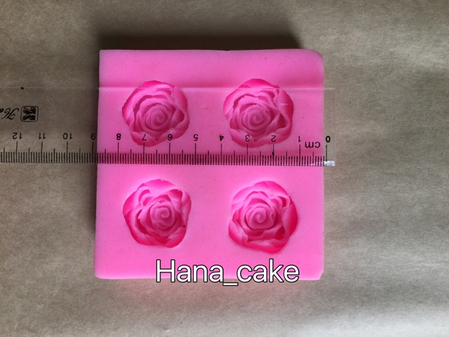 Khuôn rau câu silicon 4D Hồng 4b Vuông Mã SG2313