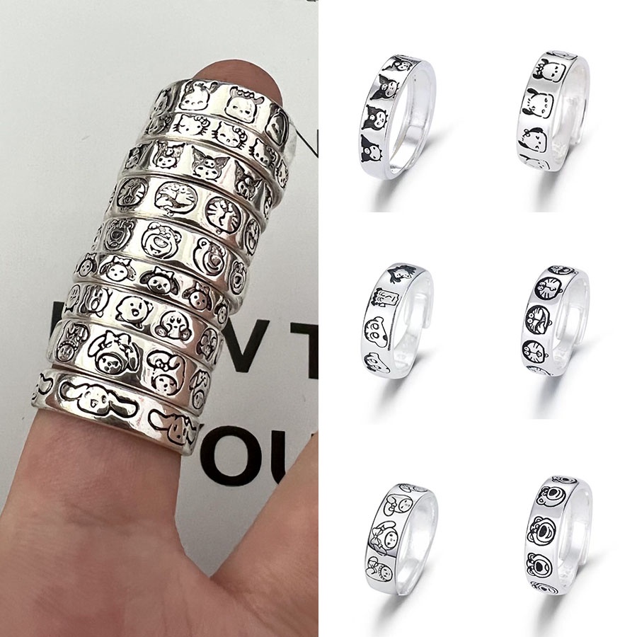 Nhẫn Mạ BạC MặT HìNh Chú GấU ThờI Trang Cho Nữ