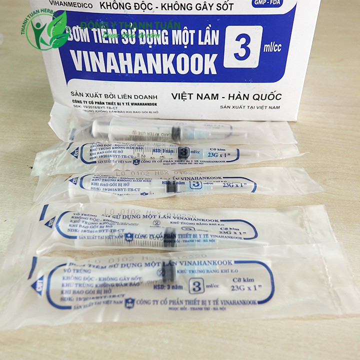 (Lẻ) Bơm tiêm Vinahankook đầy đủ các size 1ml, 3ml, 5ml, 10ml, 20ml