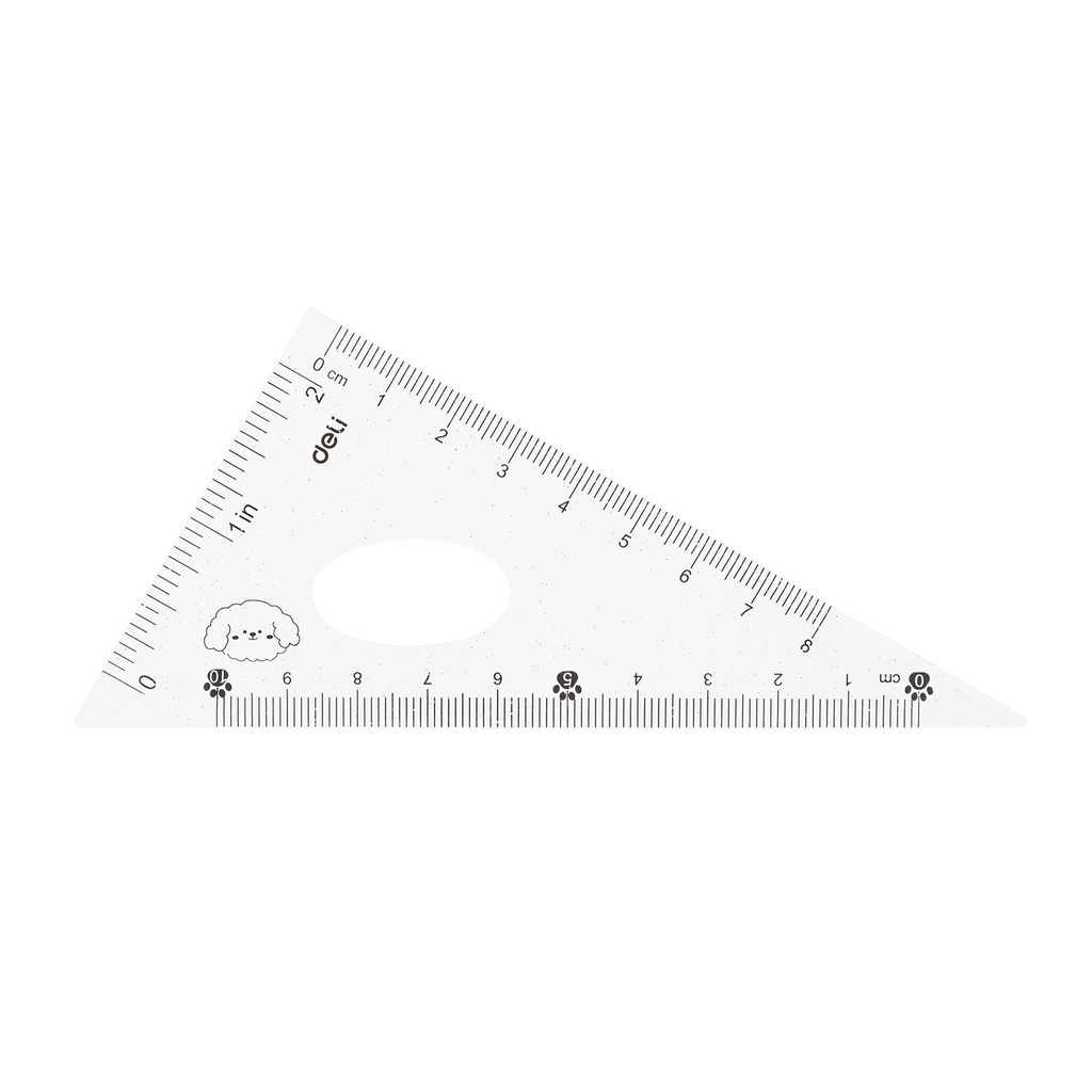 Bộ 4 Thước Kẻ, Eke, Đo độ MiYou Deli H657 Túi Zip Kèm Kính Lúp