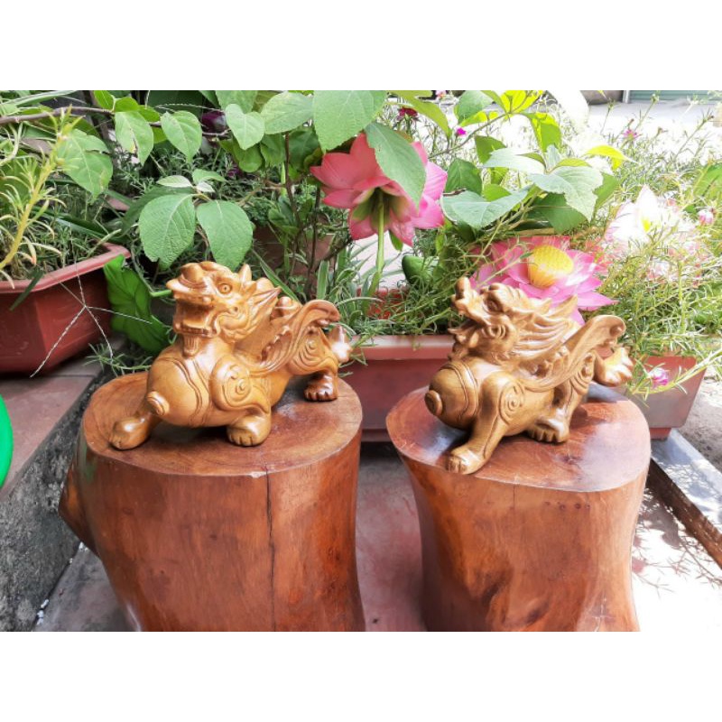 Cặp tỳ hưu gỗ bách