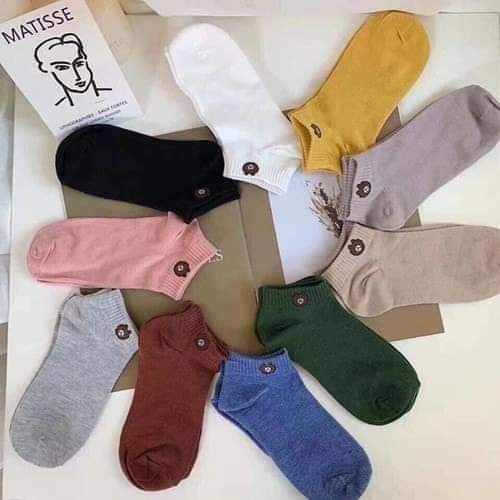 Set Tất Vớ Chân Nữ SAM SAM Cổ ngắn Gấu 10 Đôi Kèm Bao Đựng Dễ Thương  SAM SAM