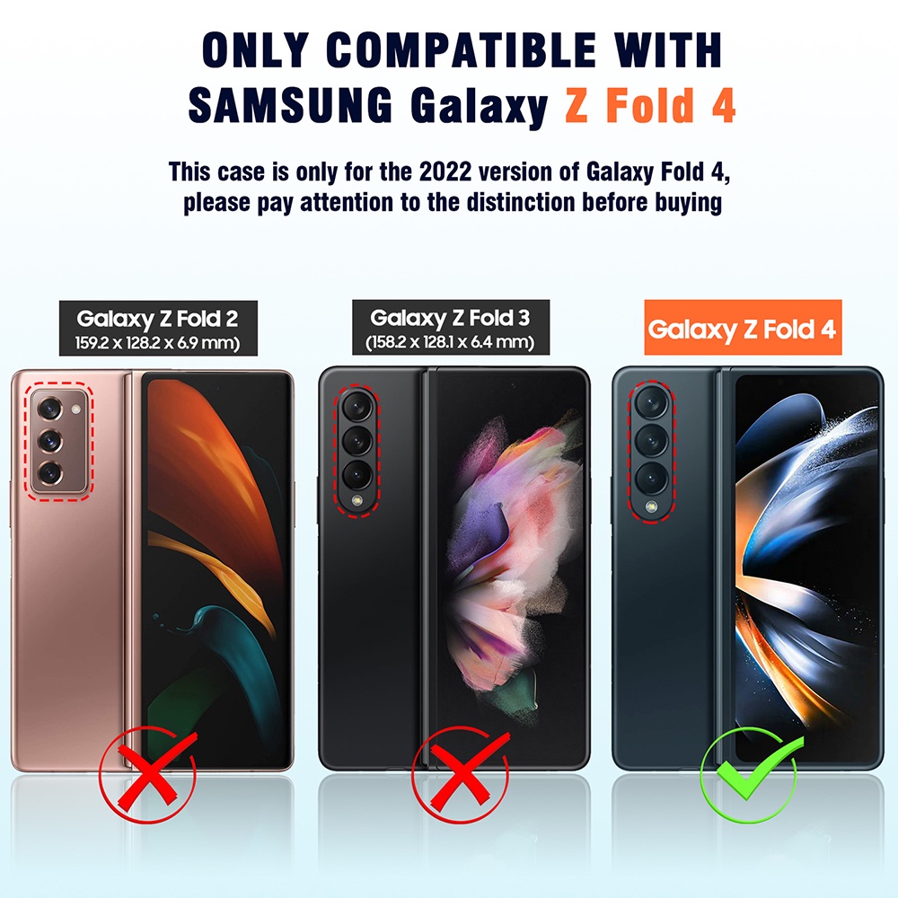 For Samsung Galaxy Z Fold 4 5G Fold4 Case Luxury Leather Pen Slot Holder Protection Cover