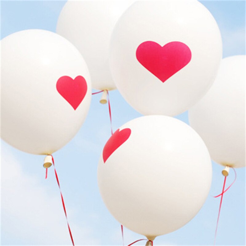 Set 10 bong bóng latex 12 inch hình trái tim đỏ dùng trang trí tiệc cưới