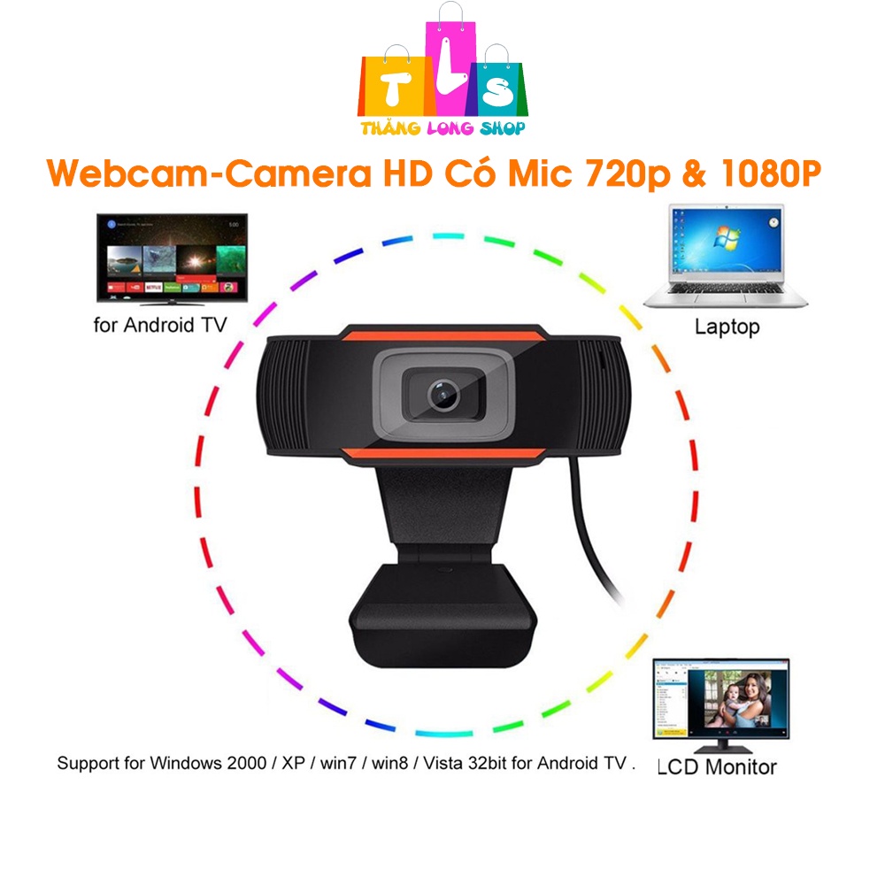Webcam Máy Tính, Camera HD Có Mic 720p &amp; 1080P cho Laptop PC Học Online Qua Zoom, Trực Tuyến - Gọi Video Sắc Nét