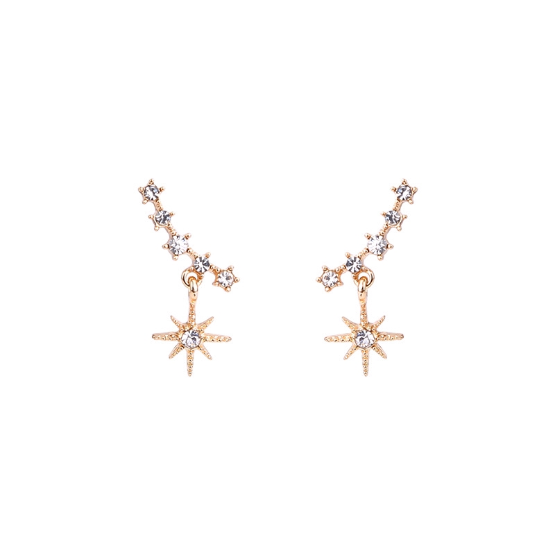 Bông Tai Ngôi Sao Năm Cánh Đính Đá Lấp Lánh Thời Trang Hàn Quốc Cho Nữ