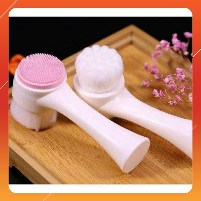 Cọ rửa mặt và massage 2 đầu silicon siêu mềm