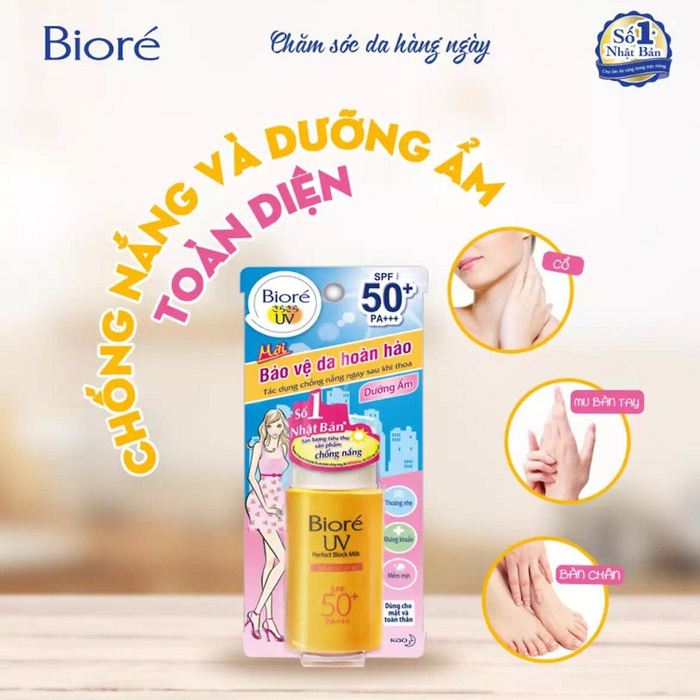 Sữa Chống Nắng Dưỡng Ẩm 25ml Biore Moistureuv SPF50+/PA+++ Bảo Vệ Da Hoàn Hảo, suu.shop Cam Kết 100% Chính Hãng. | BigBuy360 - bigbuy360.vn