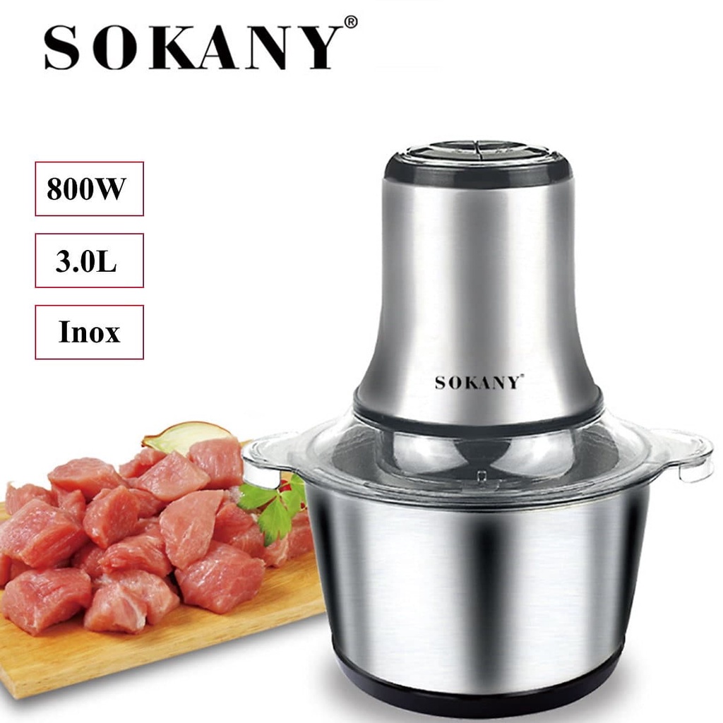 Máy xay sinh tố,máy xay đa năng Sokany 7005A 3L công suất lớn 800W,cối inox 304 xay hoa quả, xay thịt,xay xả ớt nhuyễn