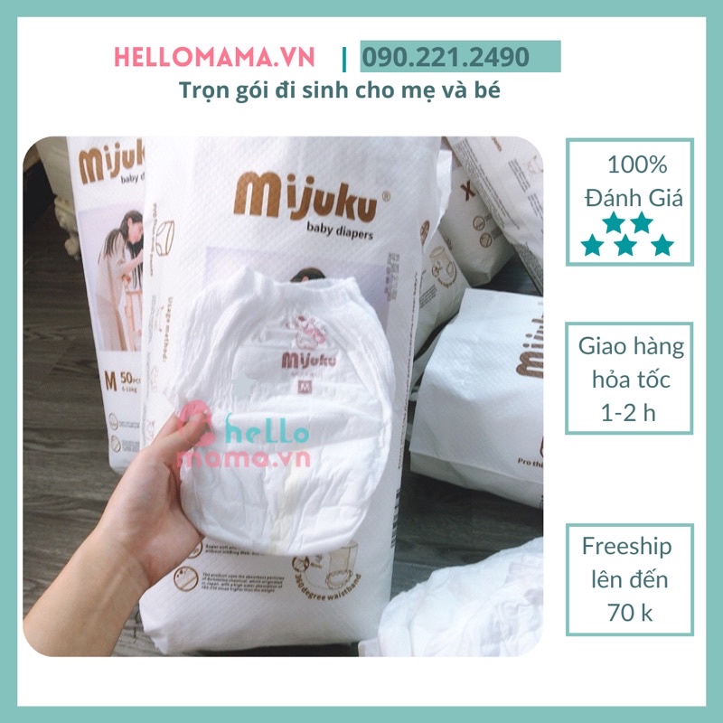 BỈM/TÃ QUẦN MIJUKU M,L,XL, 2XL_50 miếng _Hàng Chính Hãng của công ty Mijuku Việt Nam ( FREESHIP khi mua 2 bịch trở lên)