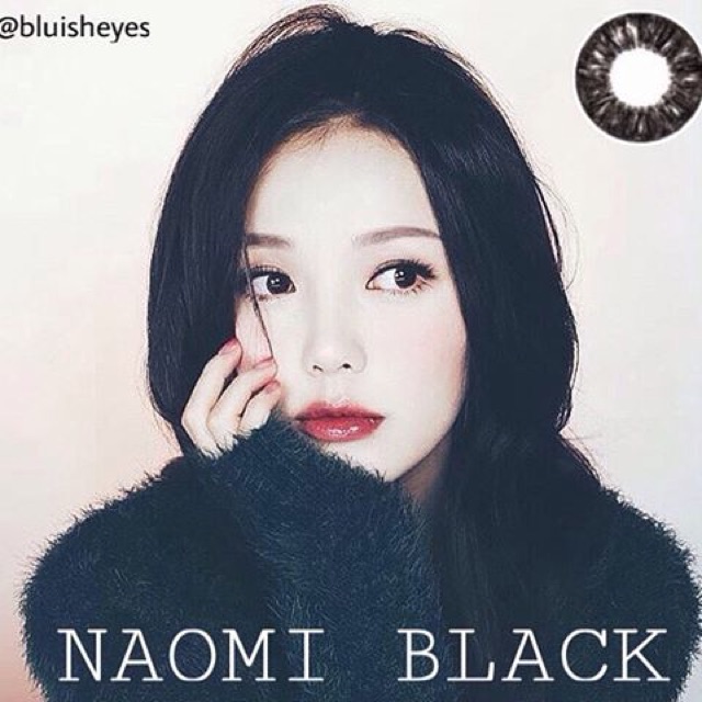 Lens Hàn Quốc KÍNH ÁP TRÒNG CHÍNH HÃNG ĐEN TỰ NHIÊN ÊM DỊU AN TOÀN CHO MẮT - Naomi Black