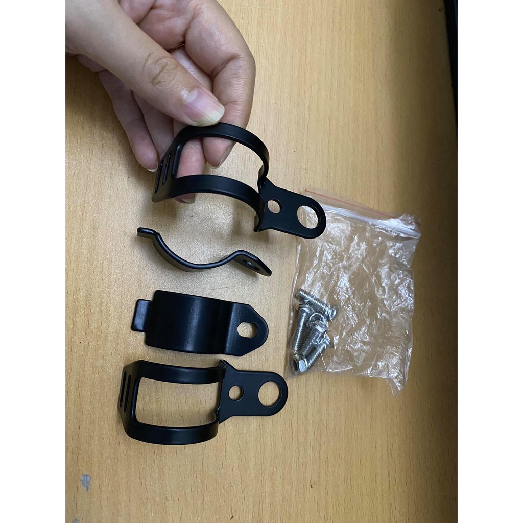 Pát gắn đèn trợ sáng trên phuộc- Cặp Pat lắp phuộc xi nhan đèn xe độ cafe race tracker xe máy- motor ơi