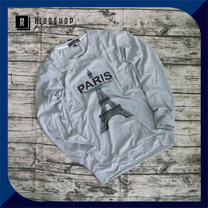 Áo thun nam tay dài hàn quốc tháp Paris cực đẹp mới RKL017 - áo phông nam dài tay đẹp Riooshop | BigBuy360 - bigbuy360.vn